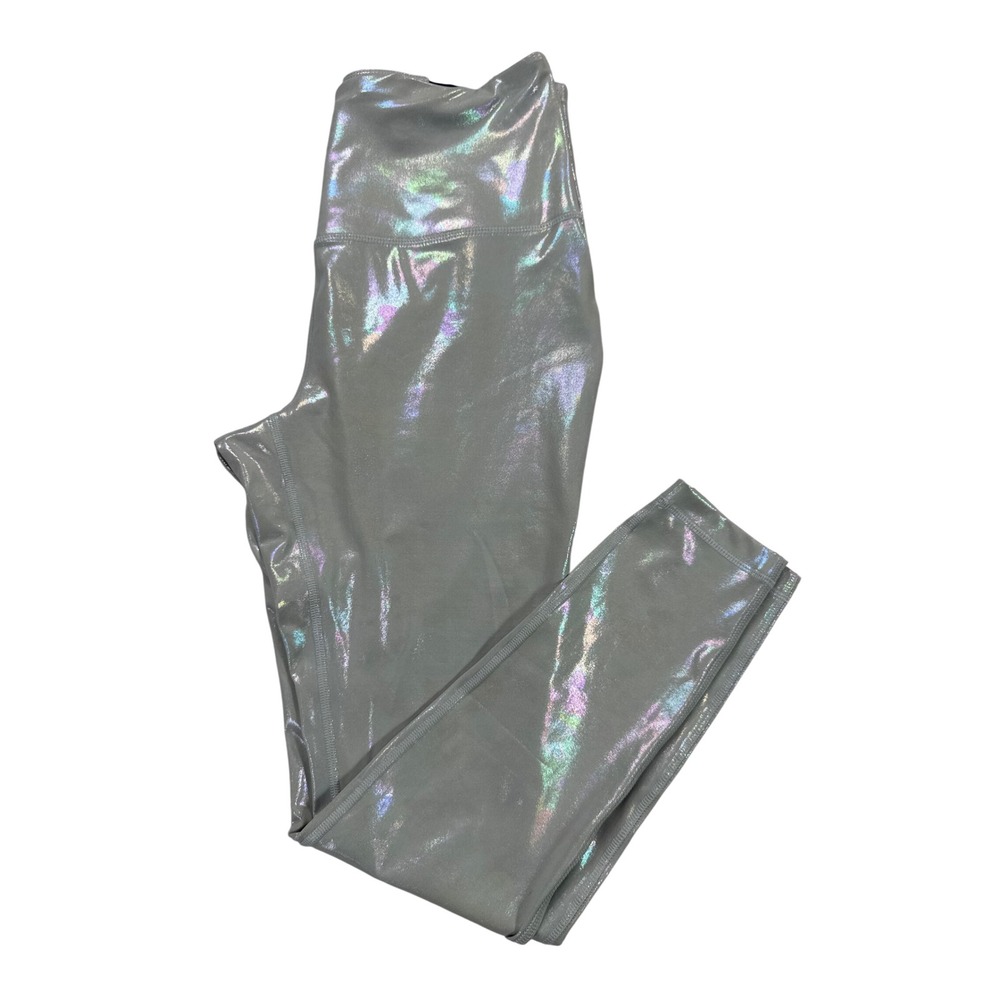 Zelos Leggings Women 1X Silver New Camo Holographic Iridescent High Waist Tights